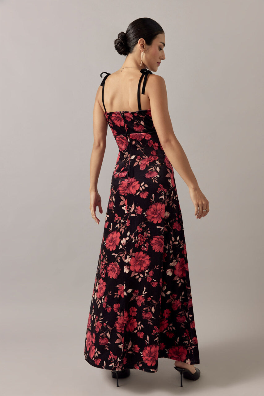 Francesca's Iva Velvet Floral Maxi Dress (x2)