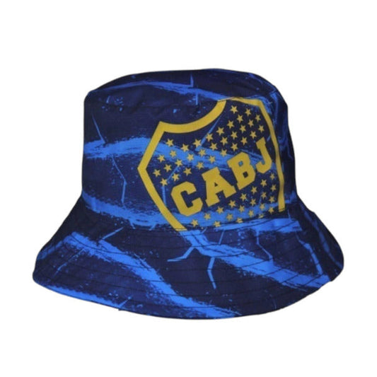 Pampa Direct Boca Juniors Bucket Hat, Blue with Embroidered Crest & Sublimated Design (57 cm / 22.4 in)