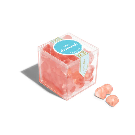 Sugarfina Pink Diamonds Strawberry Gummy - Candy Cube