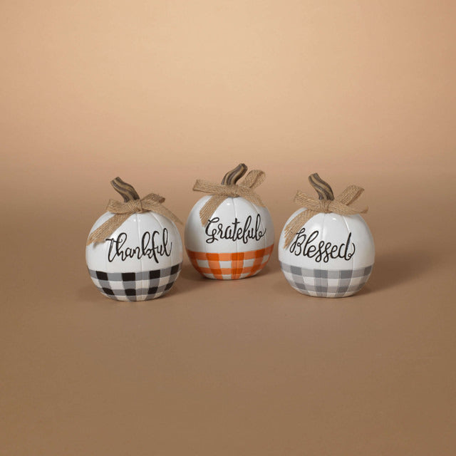 Decorator's Warehouse 4" Plaid Harvest Pumpkin