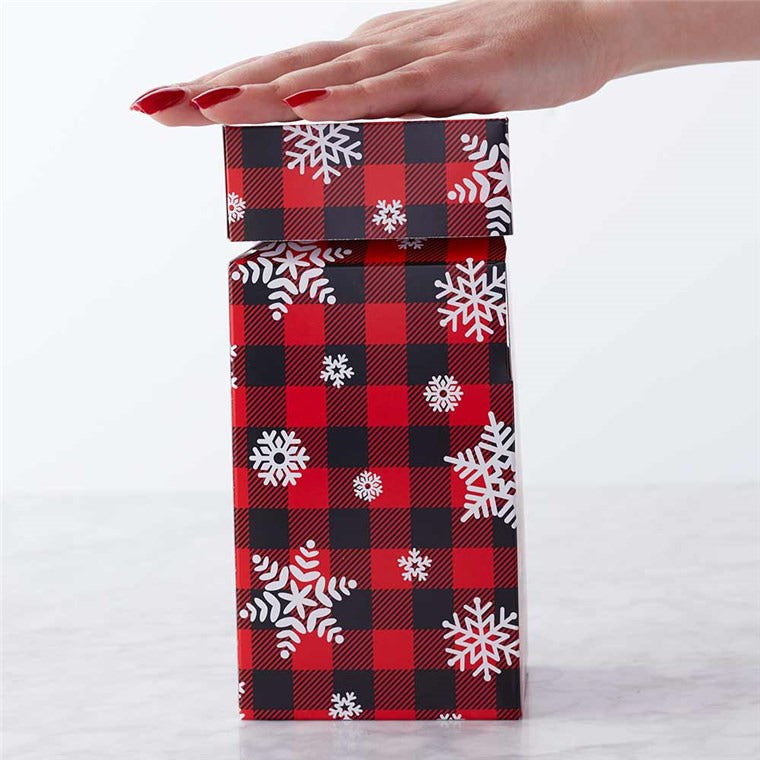 Mrs Prindables Plaid Snowflakes Caramel Apple Gift Set of 4