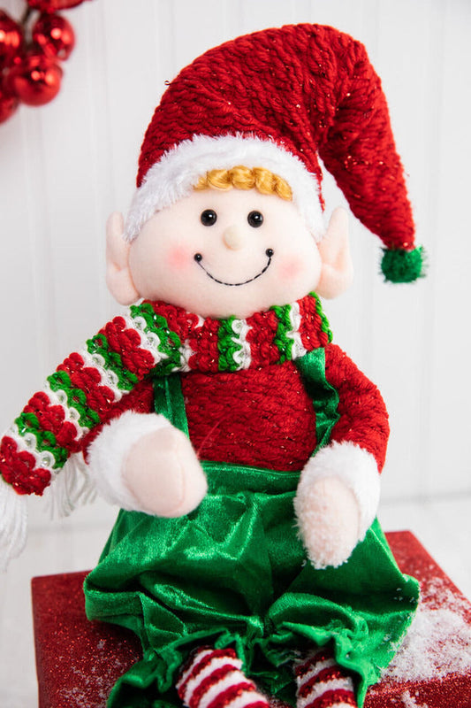 Decorator's Warehouse 32” Fabric Sitting Christmas Candy Elf