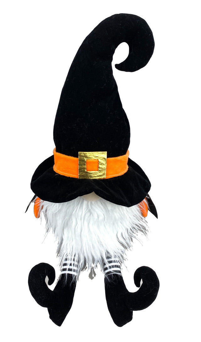 Decorator's Warehouse 22” Plush Witch Gnome - Orange/Black