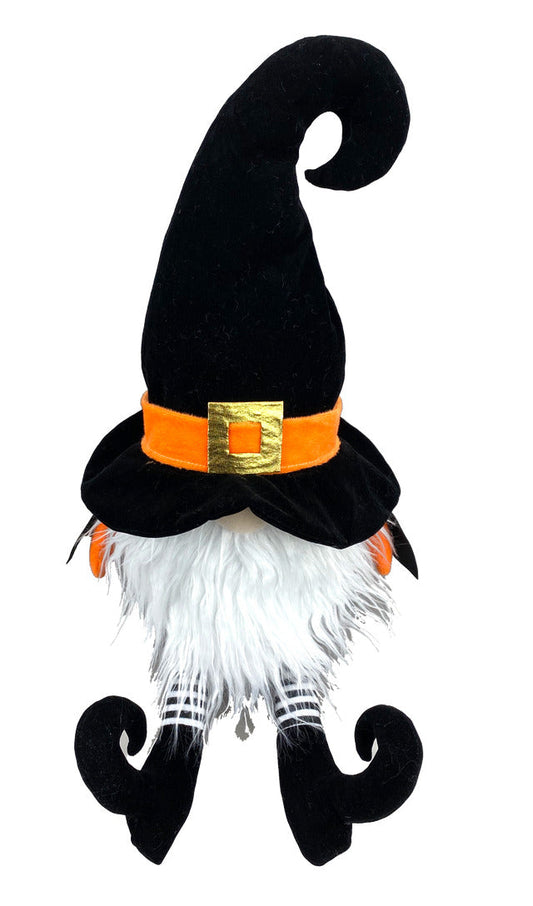 Decorator's Warehouse 22” Plush Witch Gnome - Orange/Black