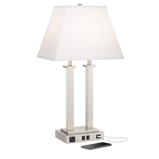 Lamps Plus Possini Euro Amity 26" High Desk Lamp with USB Port and Outlet