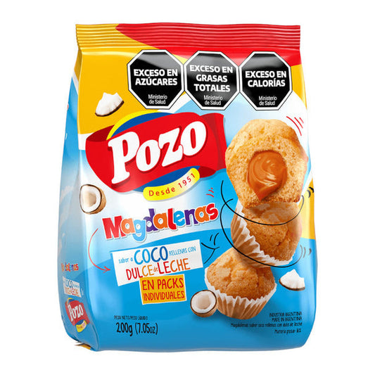 Pampa Direct Pozo Magdalenas Coco Flavored Filled with Dulce de Leche, Individual Packs, 200 g / 7.05 oz