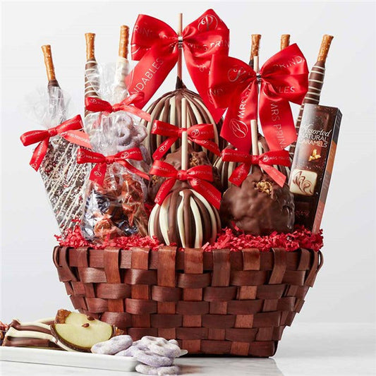 Mrs Prindables Premium Holiday Caramel Apple Gift Basket