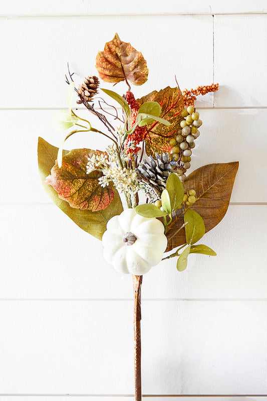 Decorator's Warehouse 16" Pumpkin Leaves Berry Pick