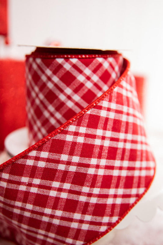 Decorator's Warehouse 4" x 5 Yard Diagonal Cut Double Sided Check Ribbon