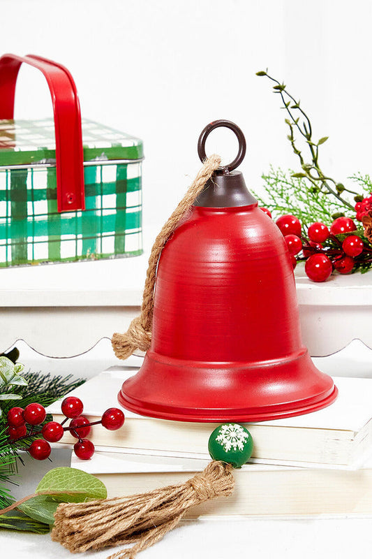 Decorator's Warehouse 8" Red Metal Bell Ornament