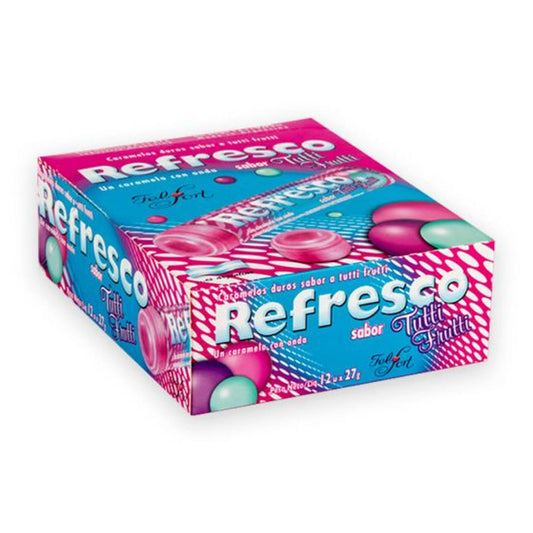 Pampa Direct Refresco Pastillas Hard Candy Tutti-Frutti Flavor By Felfort, 324 g / 11.4 oz (box of 12)
