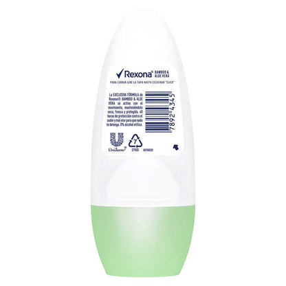 Pampa Direct Rexona Antiperspirant Deodorant Roll On Bamboo & Aloe Vera, 50 ml / 1.69 fl oz