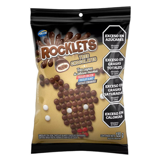 Pampa Direct Rocklets Three Chocolates – Milk, White, & Dark Chocolate Layers, 120 g / 4.23 oz