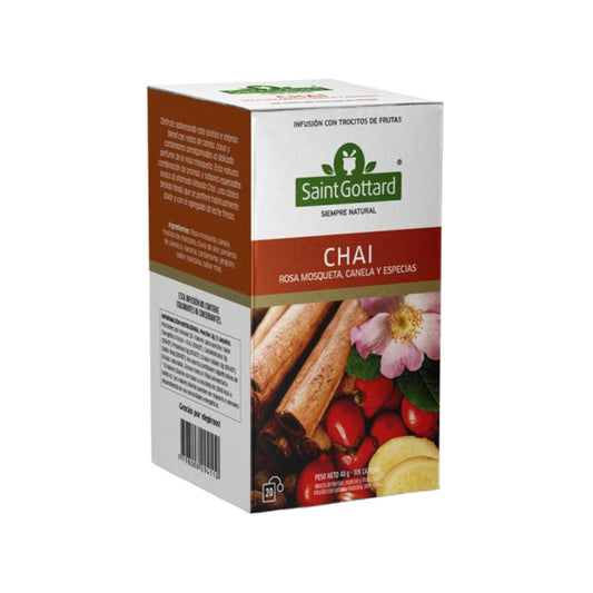 Pampa Direct Saint Gottard Infusion Chai with Roseship Cinnamon & Spices, 40 g / 1.41 oz (box of 20 bags)