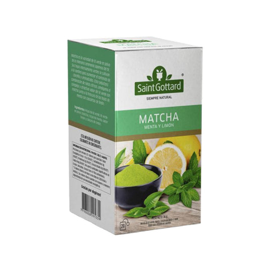Pampa Direct Saint Gottard Infusion Matcha Peppermint & Lemon, 36 g / 1.26 oz (box of 20 bags)