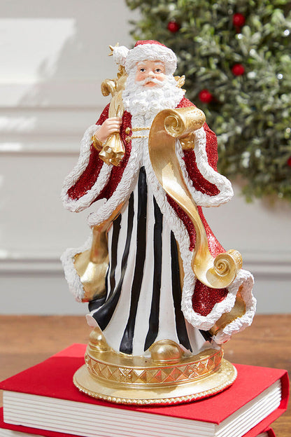 Decorator's Warehouse 11" Resin Elegant Santa with Sack/List