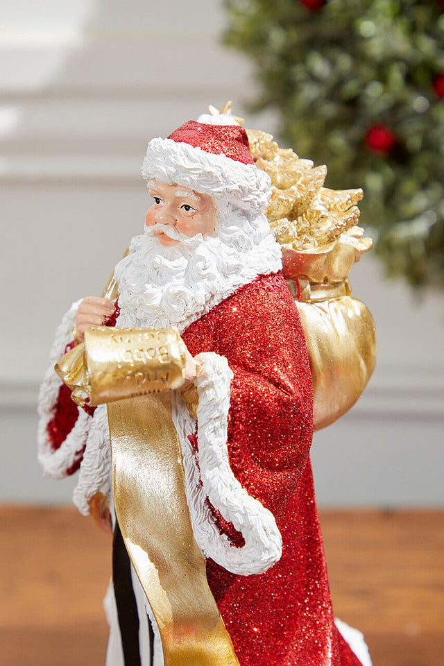 Decorator's Warehouse 11" Resin Elegant Santa with Sack/List
