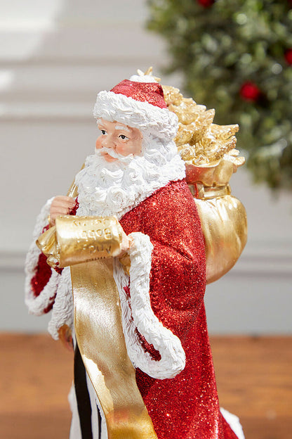 Decorator's Warehouse 11" Resin Elegant Santa with Sack/List