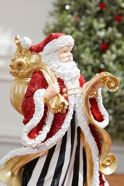 Decorator's Warehouse 11" Resin Elegant Santa with Sack/List