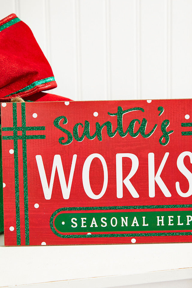 Decorator's Warehouse 12.5"L x 6"H Santa's Workshop Sign