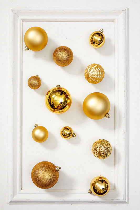 Decorator's Warehouse 80pc Shatterproof Ornament Tub - Light Gold