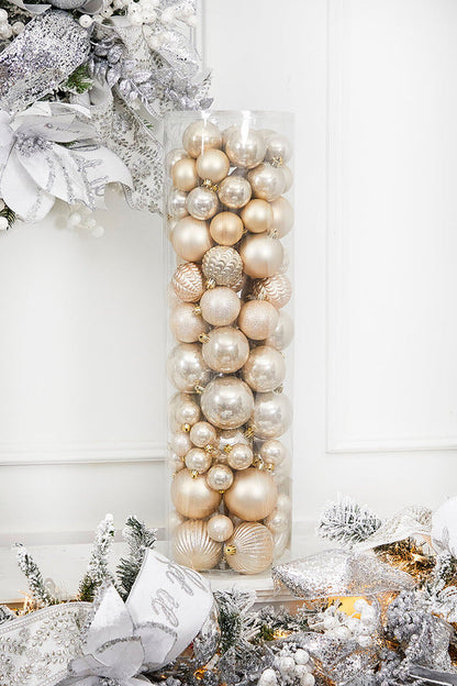 Decorator's Warehouse 80pc Shatterproof Ornament Tub - Pearl