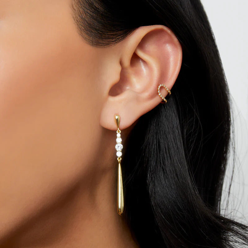 ARGENTO VIVO THE DOUBLE CZ EAR CUFF