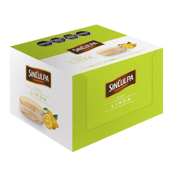 Pampa Direct Sin Culpa Alfajores with Lemon Flavor Filling , 280 g / 9.8 oz (box of 8)