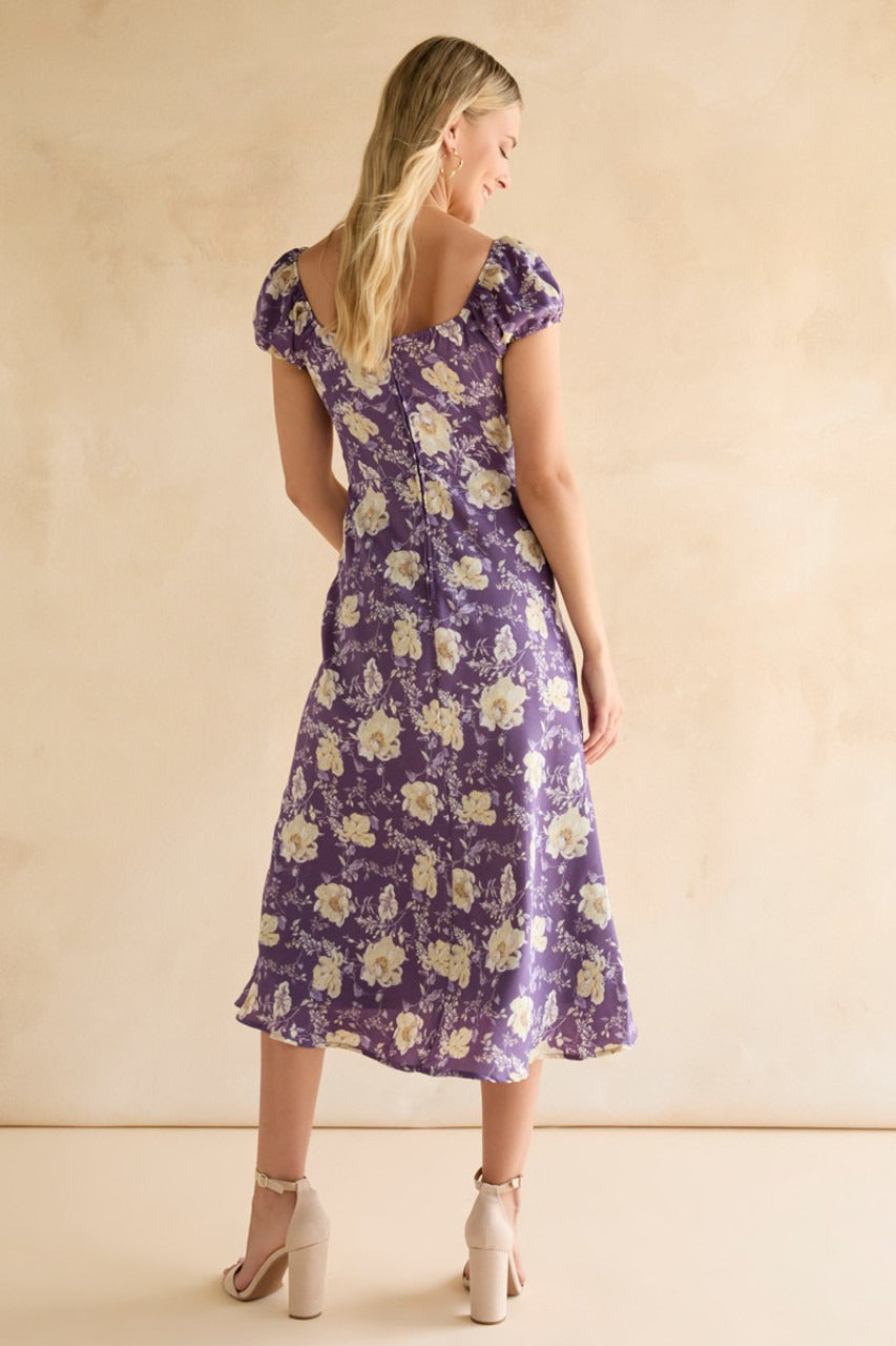 Francesca's Sloan Ruched Upper Floral Midi Dress (x2)