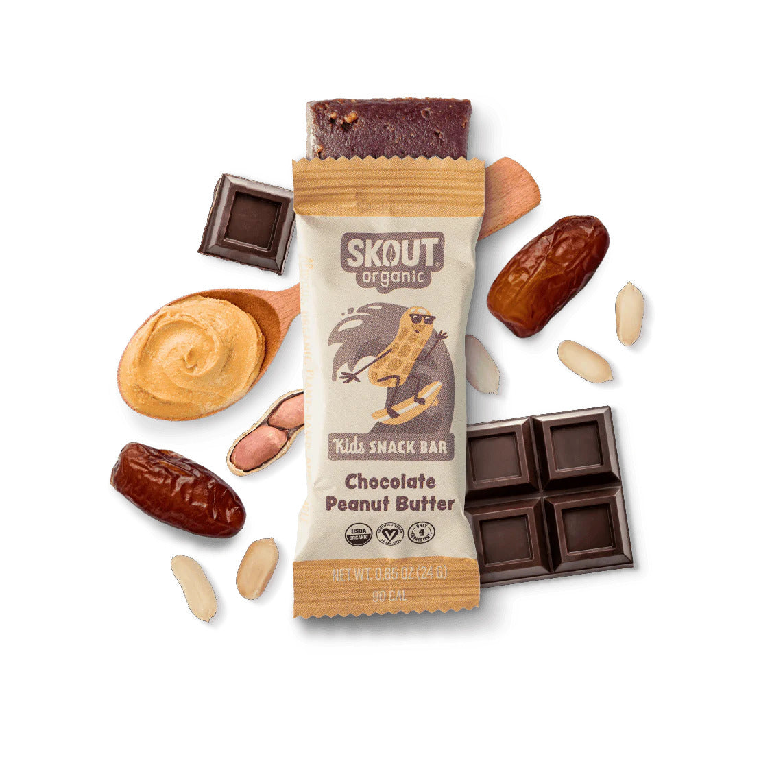 Skout Organic Chocolate Peanut Butter Kids Bar