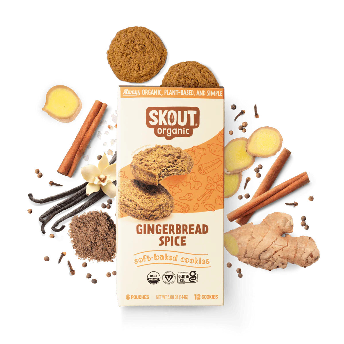 Skout Organic Gingerbread Spice Soft Baked Cookies