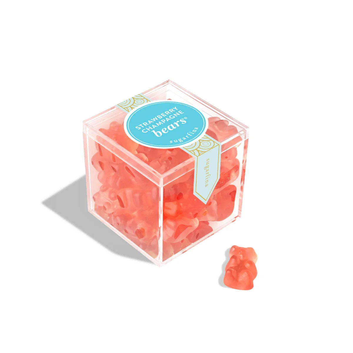 Sugarfina Strawberry Champagne Bears Gummy - Small Candy Cube (x4)