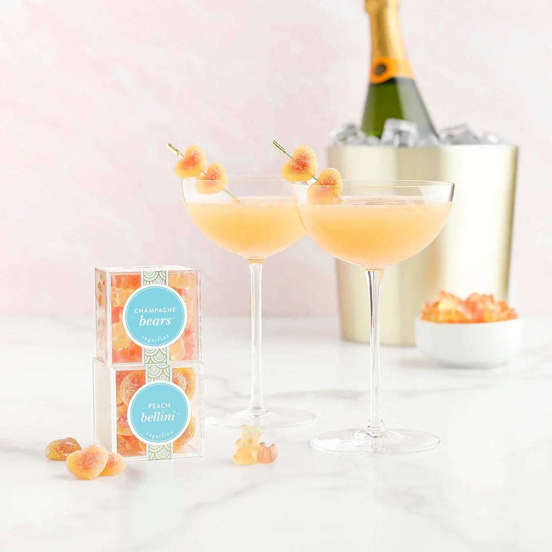 Sugarfina Peach Bellini Gummy Hearts - Large Candy Cube