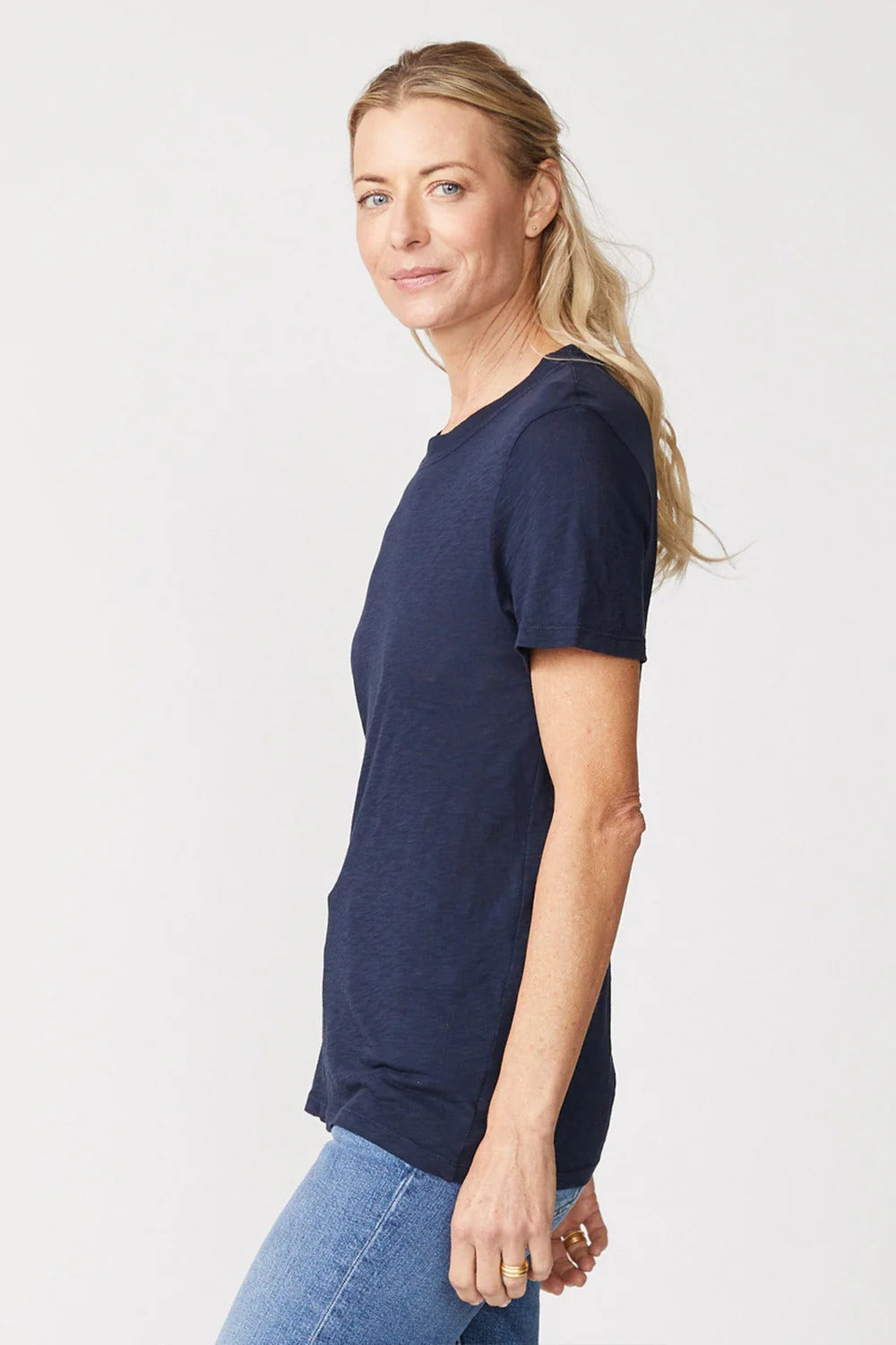 BAILEY/44 Women's Stateside Supima Slub Short Sleeve Crew in New Navy