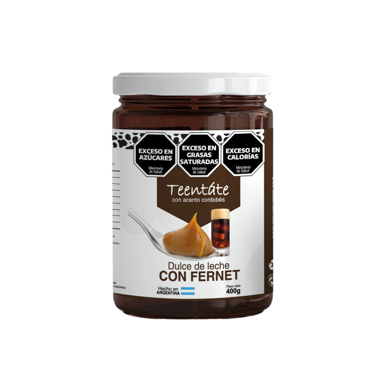 Pampa Direct Teentáte Dulce de Leche with Fernet Rich Caramel Spread with Unique Flavor, 400 g / 14.11 oz