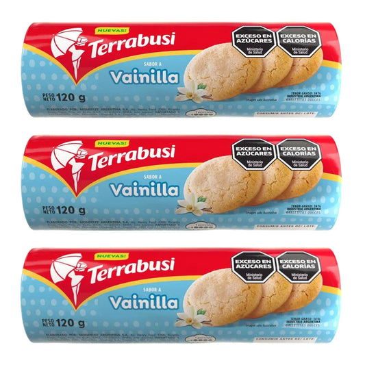 Pampa Direct Terrabusi Sweet Vanilla Flavor Cookies, 120 g / 4.23 oz (pack of 3)