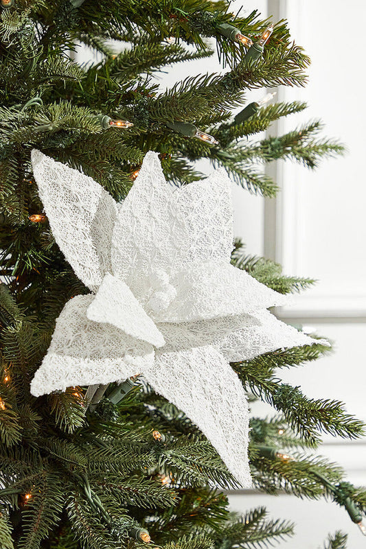 Decorator's Warehouse 19" x 12" Textured White Poinsettia Stem