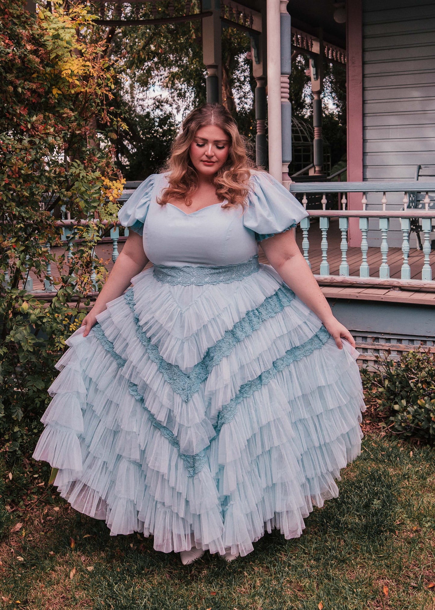 JessaKae Thumbelina Dress - Blue Lace