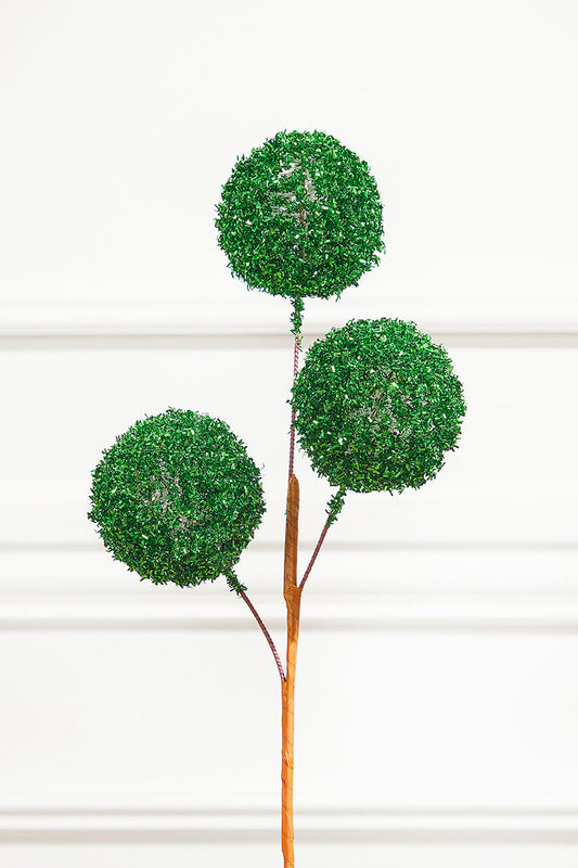 Decorator's Warehouse 18" Green Tinsel Ball Pick
