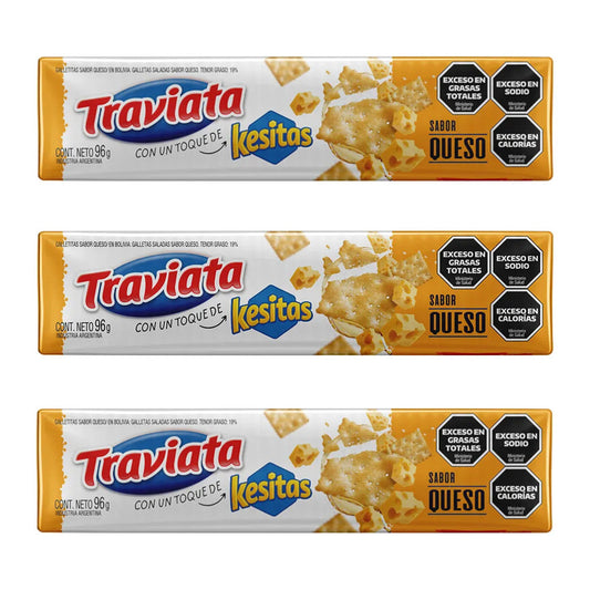 Pampa Direct Traviata Kesitas Cheese Flavored Salted Crackers, 96 g / 3.39 oz (pack of 3)