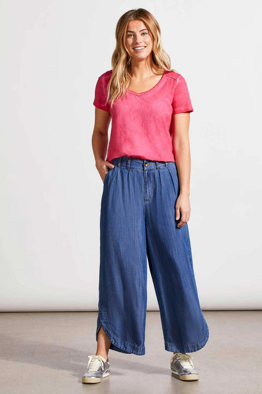 Tribal Women's Flowy Pleated Pant With Tulip Hem