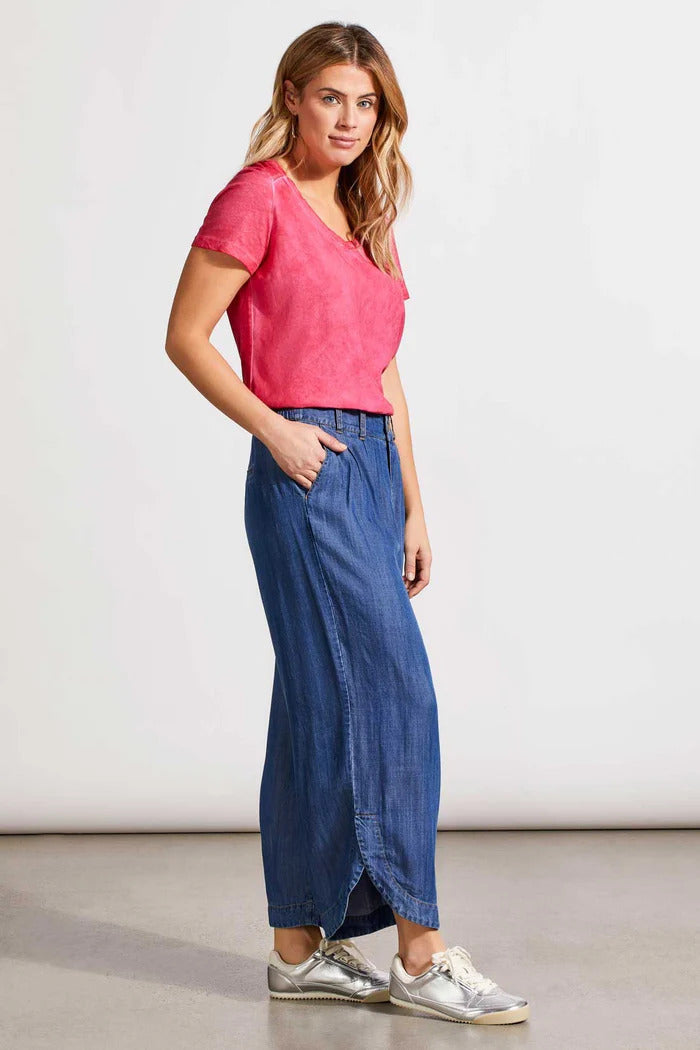 Tribal Women's Flowy Pleated Pant With Tulip Hem