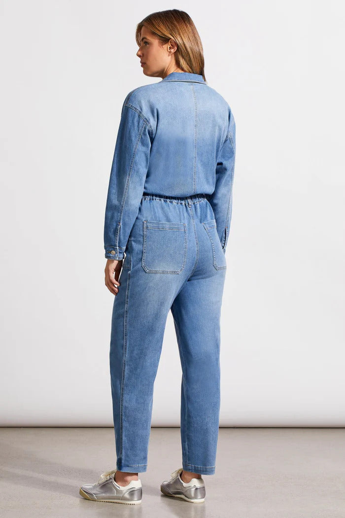 Tribal Women's Lightweight Denim Jumpsuit With Pockets