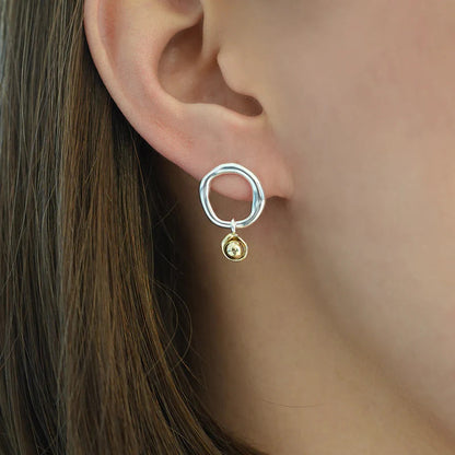 ARGENTO VIVO THE TWO TONE BALL EAR DROP