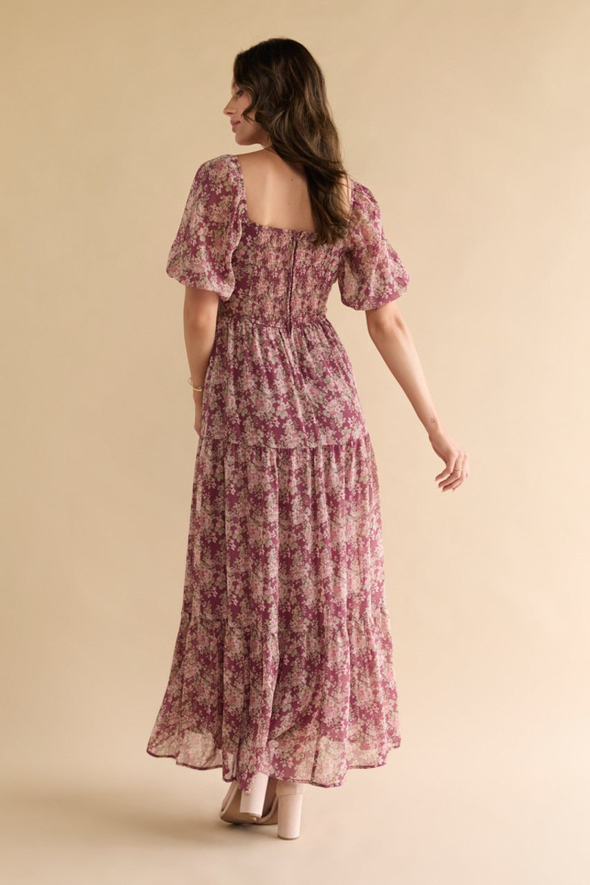 Francesca's Alissa Floral Tiered Maxi Dress