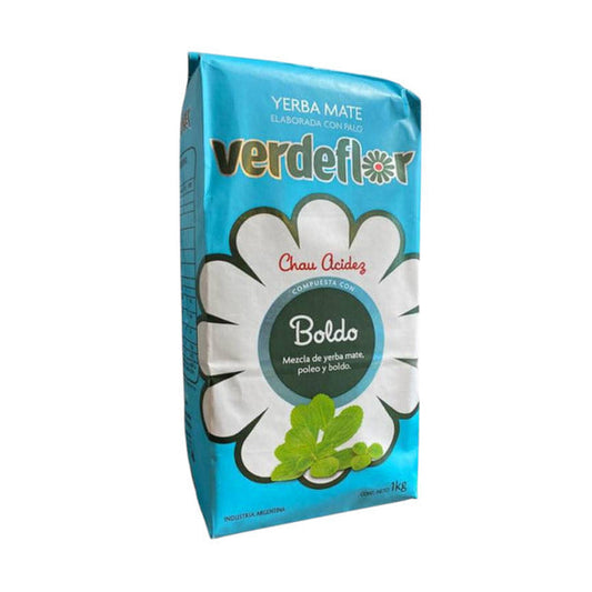 Pampa Direct Verdeflor Chau Acidez Yerba Mate Compuesta with Boldo, Poleo & Boldo Yerba Mate Blend, 1 kg / 35.27 oz