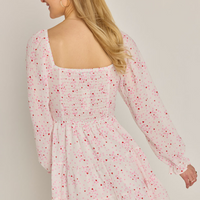 Francesca's Gloria Ditsy Heart Tiered Mini Dress