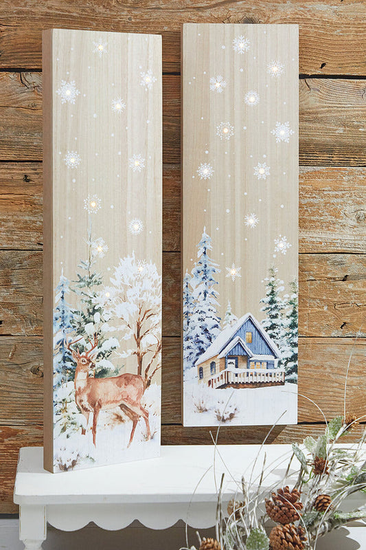 Decorator's Warehouse 24” Lighted Winter Wood Wall Art