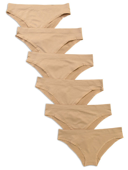 Kalon Clothing Women's 6-Pack Cheekini Bikini Soft Stretch Panties