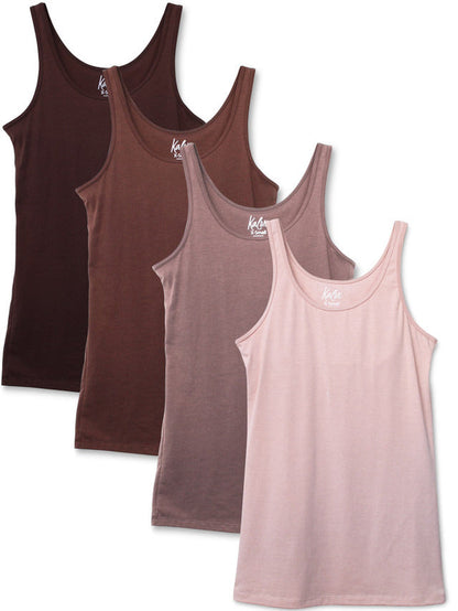 Kalon Clothing Women's 4-Pack Modern Shelf Bra Cami Base Layer